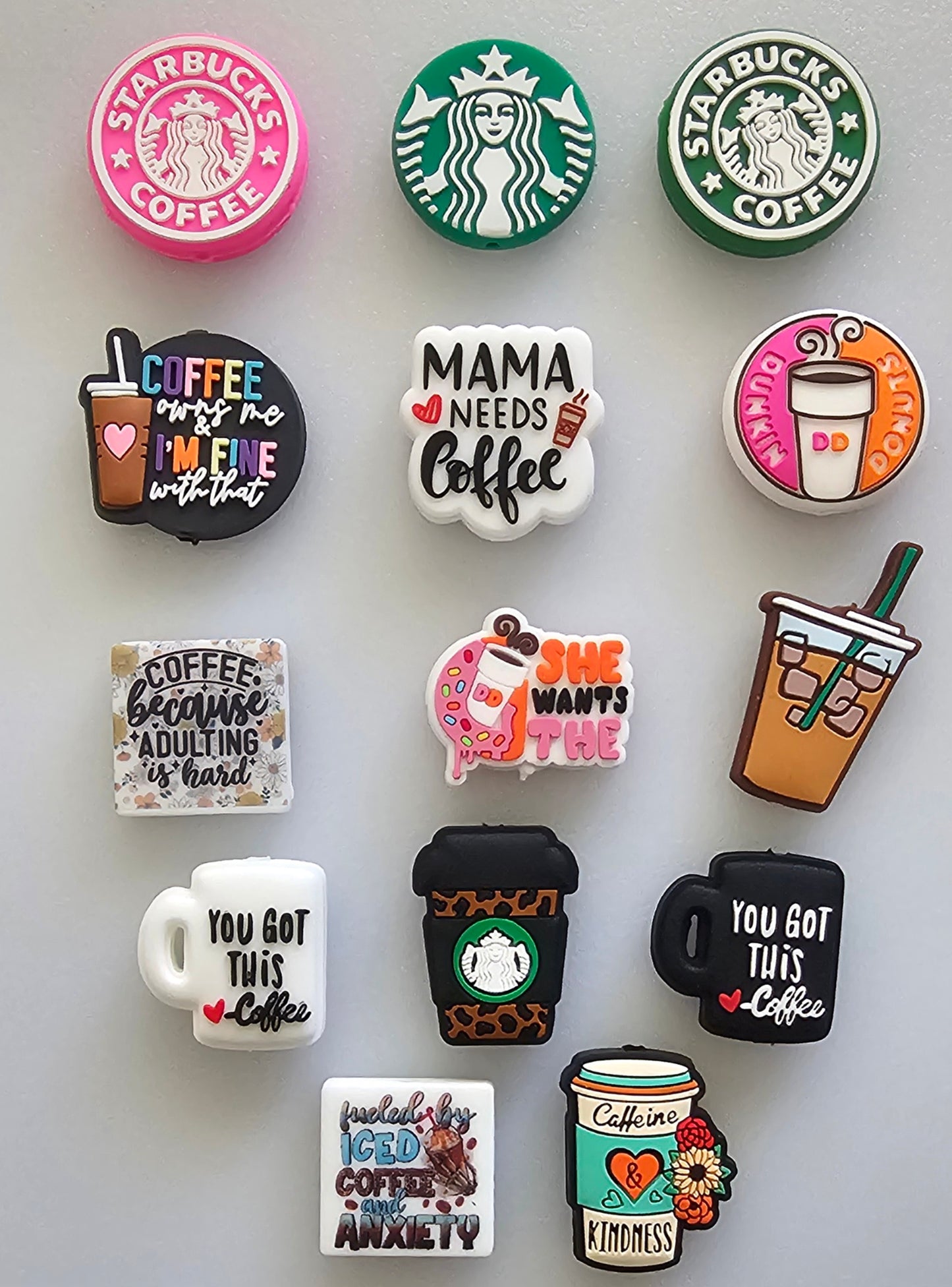 Coffee DIY beads charms silicone focal beads multiple choices 1 count