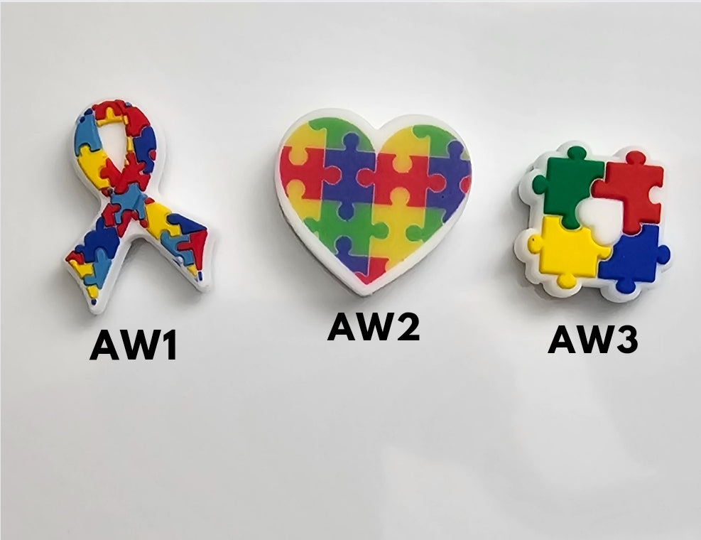 DIY BEADS CHARMS focal bead 1 count- autism awareness ❤️ 💙 💚💛