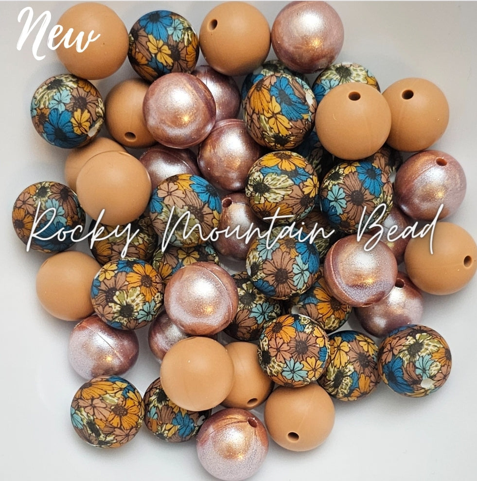 Dark fall bronze cheetak floral 25 Count DIY silicone mix