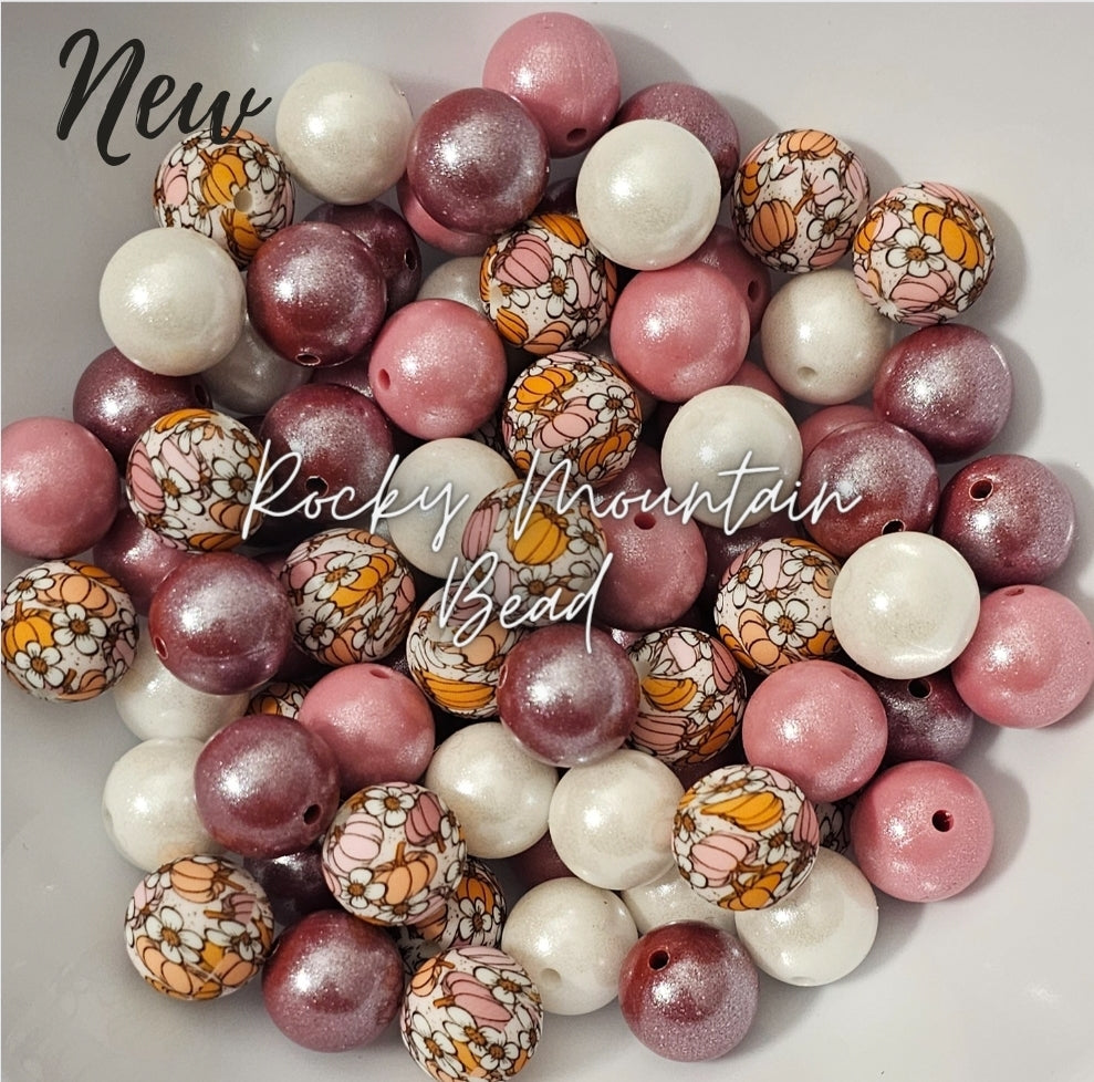 New- fall boho pumpkins-15mm silicone DIY BEADS MIX