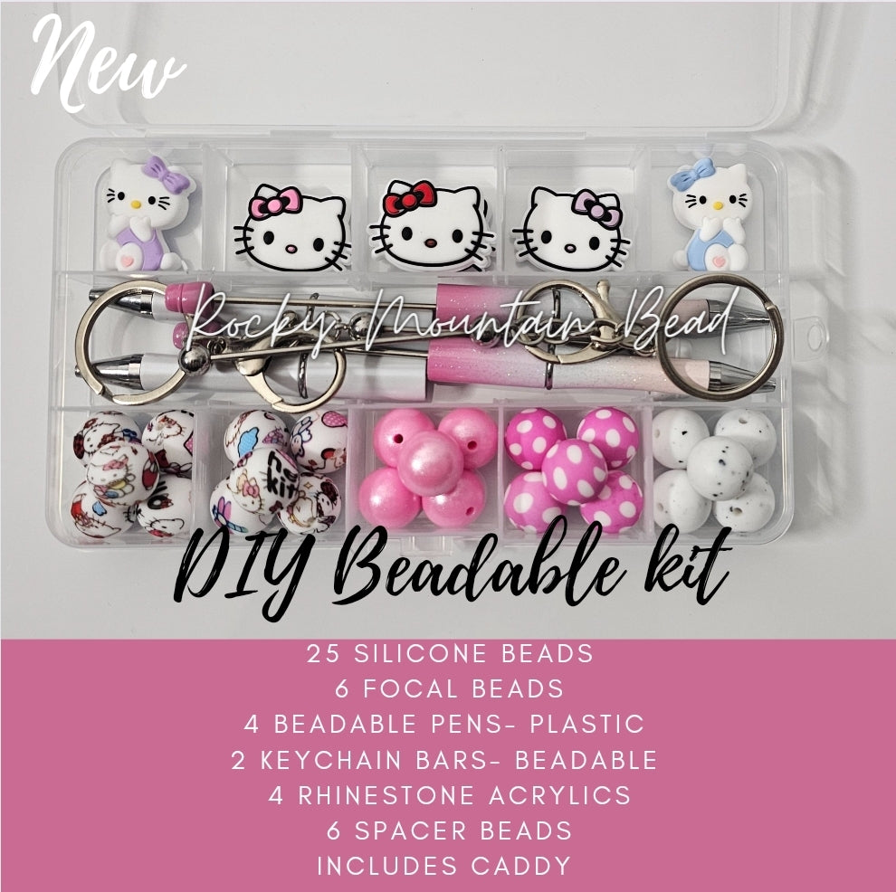 HK kitty cat DIY beadable kit