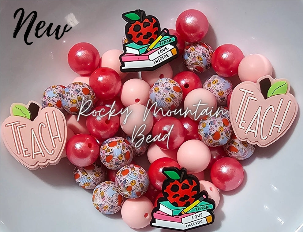 DIY BEADS MIX 15mm teacher Mix Includes 4 focals 29 Count