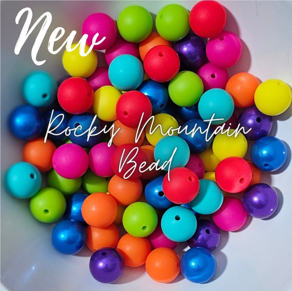 New 15 mm silicone solid bead mix- 50 count