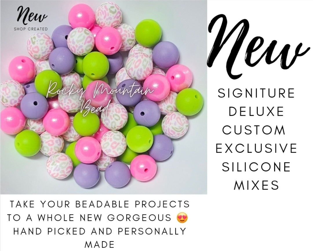 New custom shop mix bright leopard opals DELUXE 15mm silicone mix