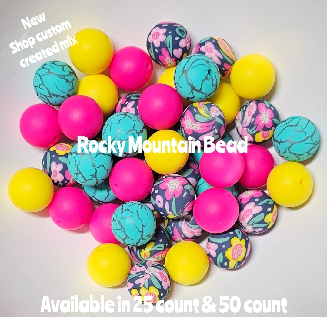 New shop created silicone bead mix 25 count