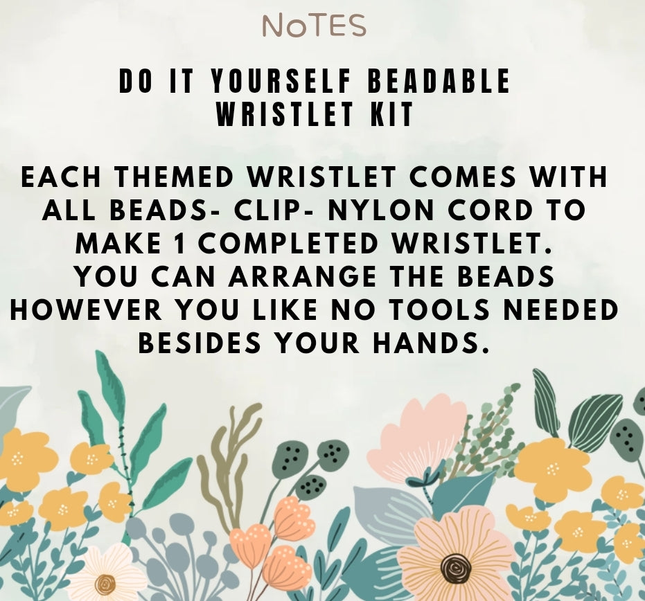 New DIY beadable wristlet kits- Ours includes everything you need includes cord clip and cute package so great for gifting 🎁