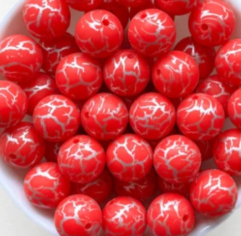 New 7 options of 15mm printed hearts silicone bead 1 count