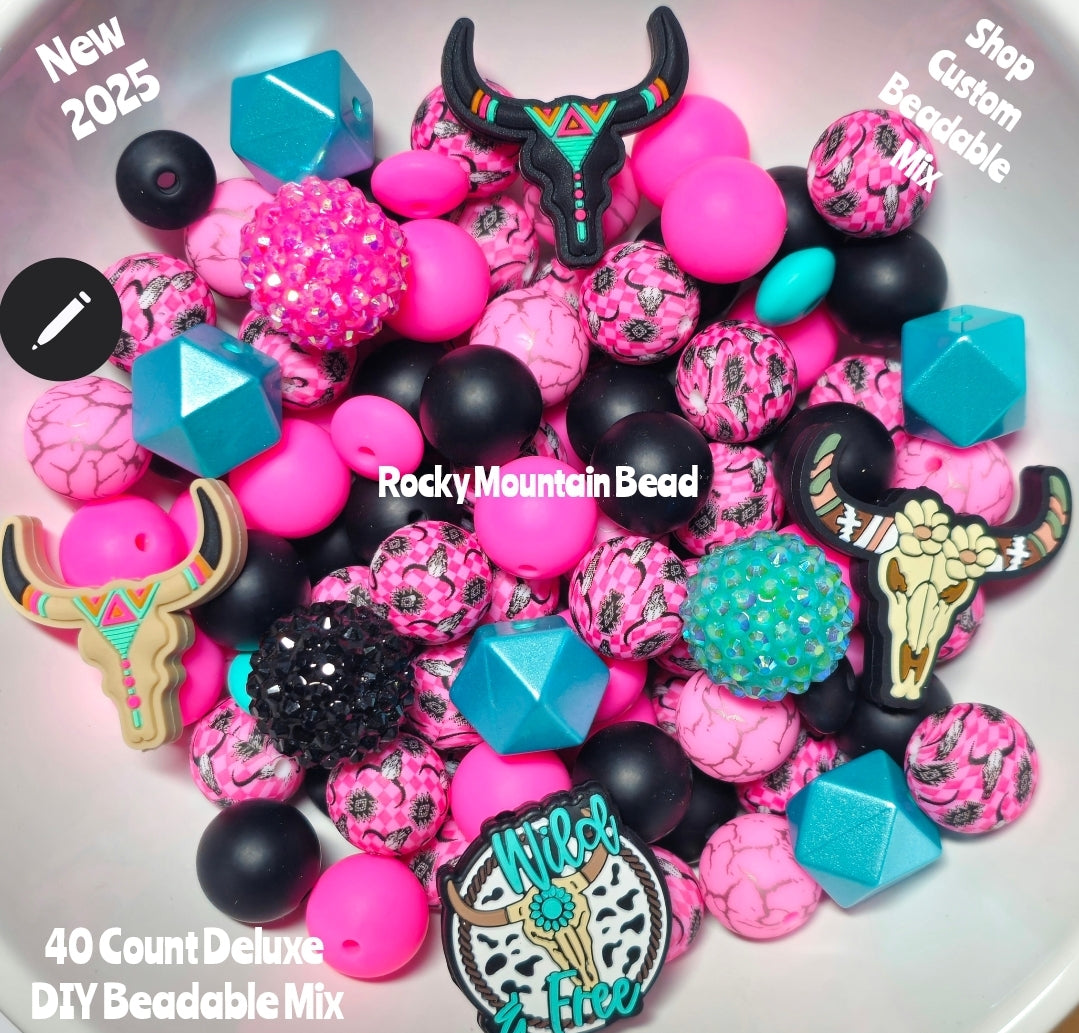 New 2025 Deluxe country bead mix 40 count 15mm with acrylics