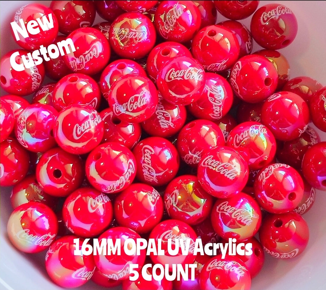 New Custom 16MM Acrylic Opal UV beads