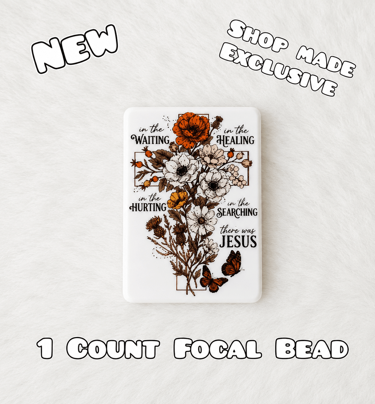 New 1 Count Focal Bead Jesus. Pen is example bead only