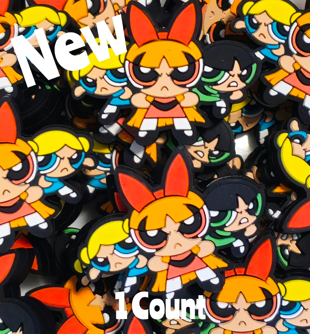 New SIZE Powedpuff girls 1 Count Focal Bead