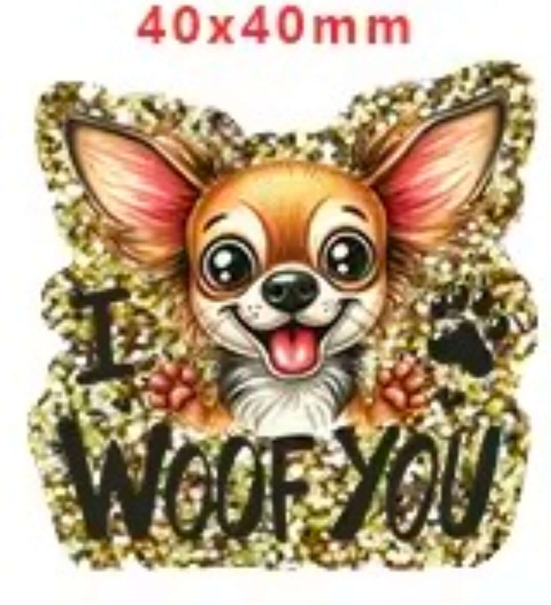New 1 Count Glitter Acrylic Flatback Multiple Uses Acrylic Craft Supplies Dog
