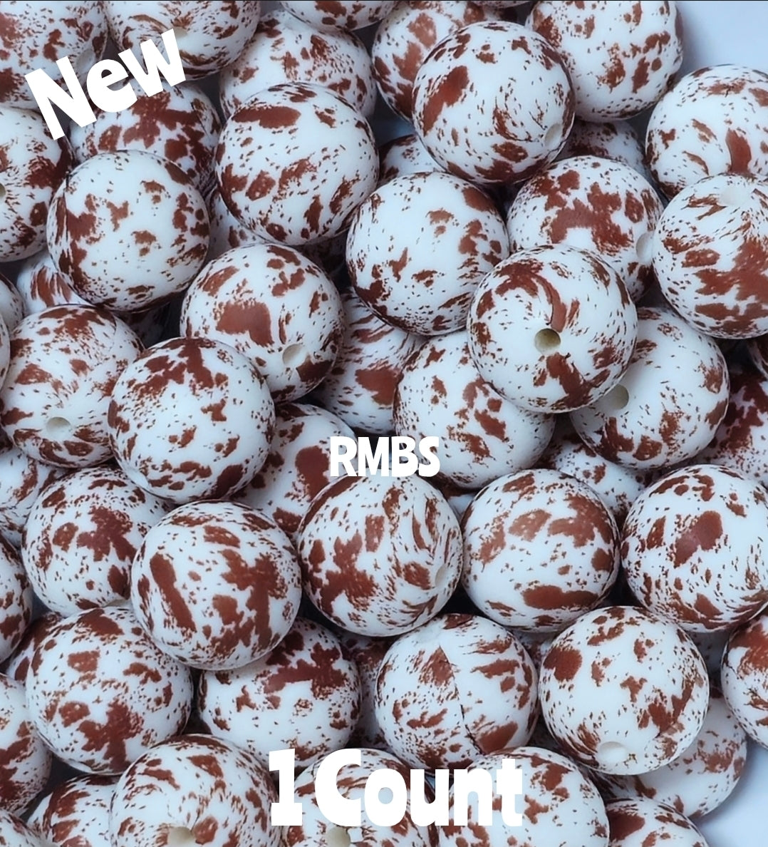 New 1 Count 15mm Printed Beads Splatter Beads Beads Craft Supplies