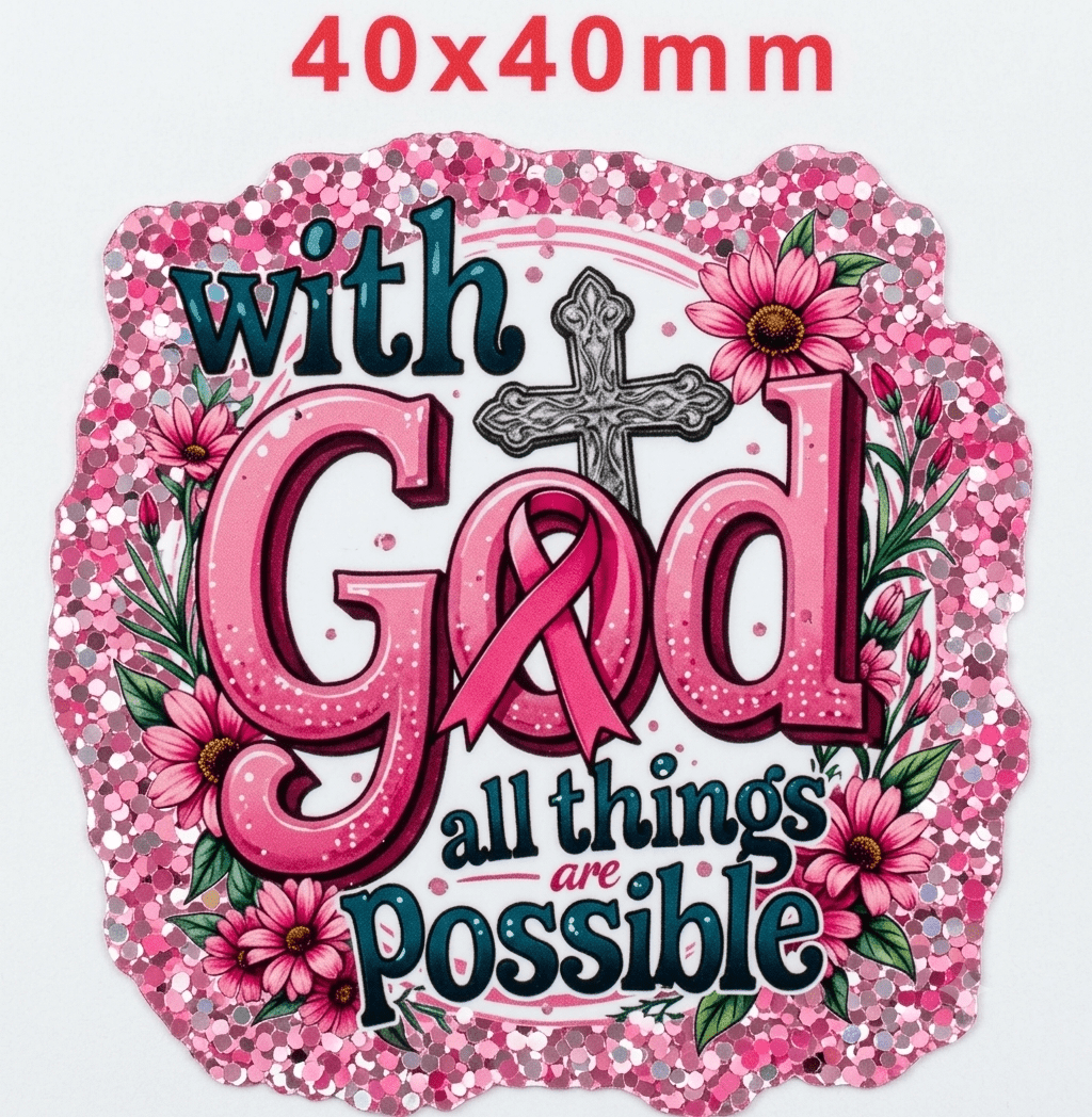 Glitter Acrylic Flatback- Acrylic Planer Resin Charm Religious