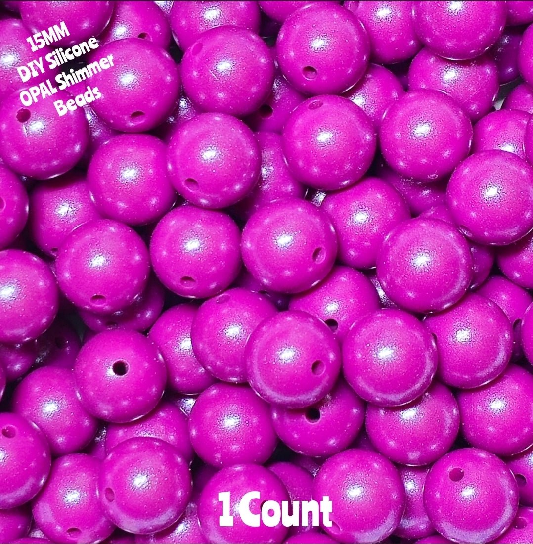 New 15mm 1 Count DIY Silicone Solid OPALS Magenta Purple Craft Supplies & ACCESSORIES