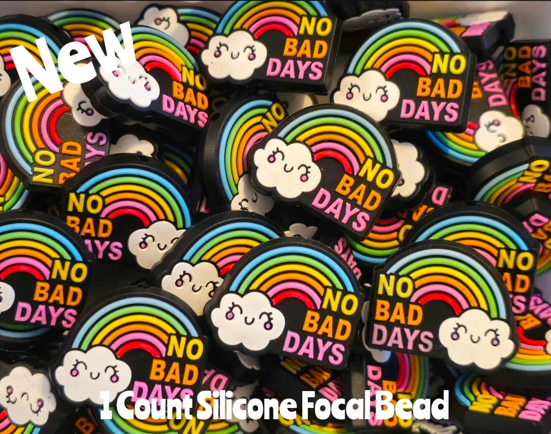New No Bad Days Rainbow Focal Beads 1 Count DIY Bead Supplies