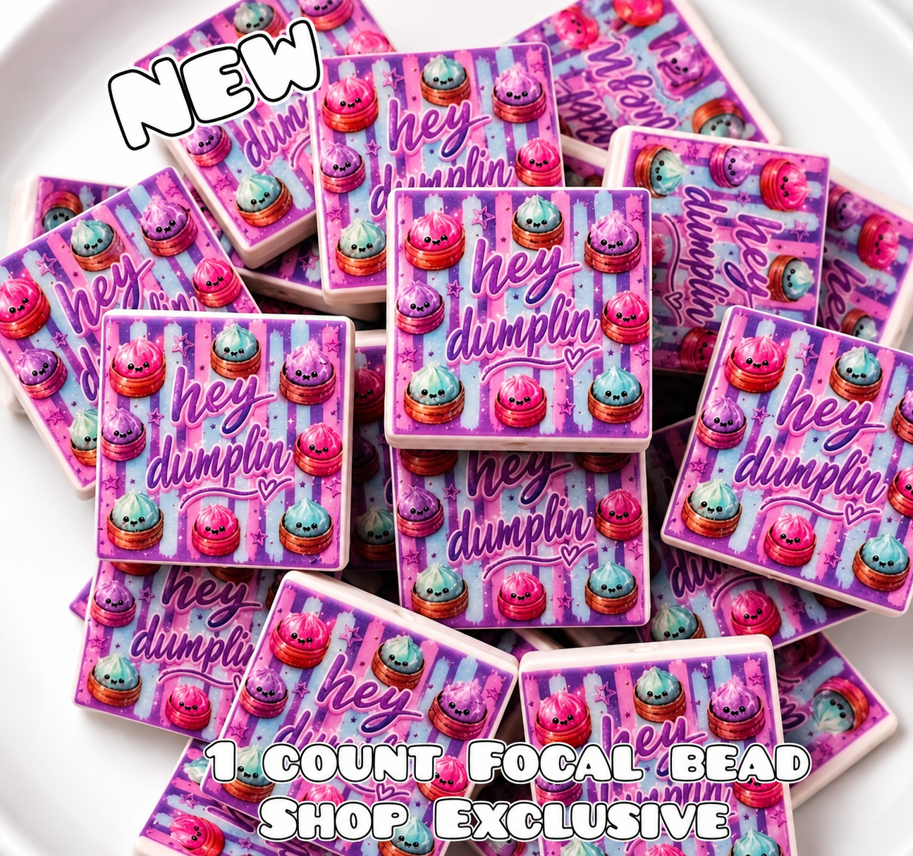 New 1 Count Focal Bead Exclusive Hey Dumpling
