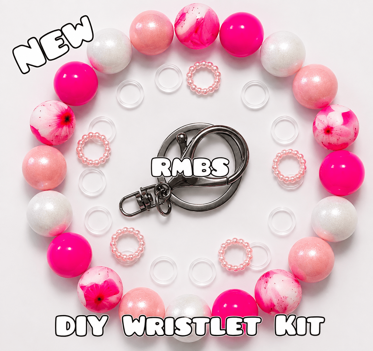 New 1 Count DIY Deluxe Beadable Wristlet Kit