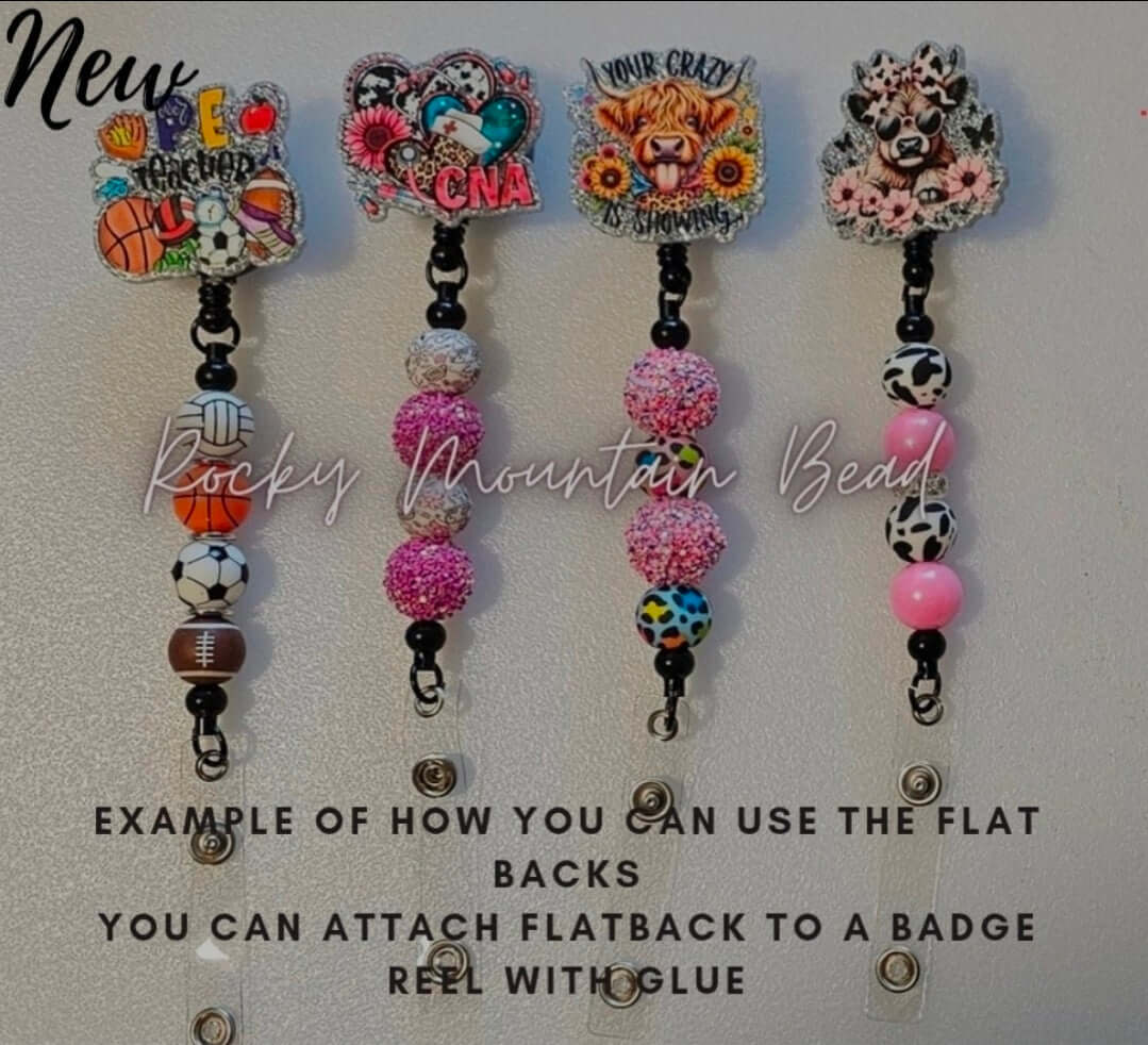 HEAVY DUTY 1 Count Beadable Badge Reels With Keychain Bar Alligator Clip