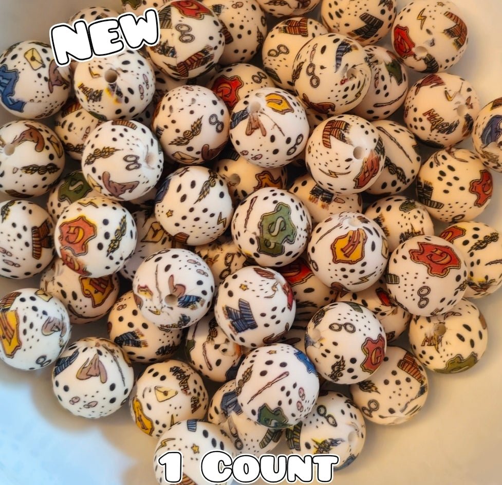 New 1 Count DIY Silicone Beads 15mm printed Harry Potter