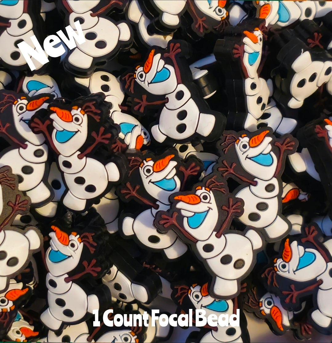 NEW Olf Snowman Focal Beads 1 Count DIY Bead Supplies