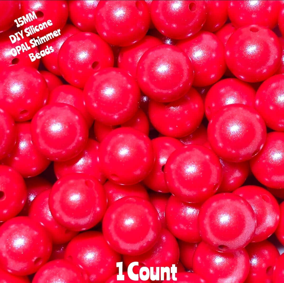 New 15mm 1 Count DIY Silicone Solid OPAL Watermelon Red Craft Supplies & ACCESSORIES
