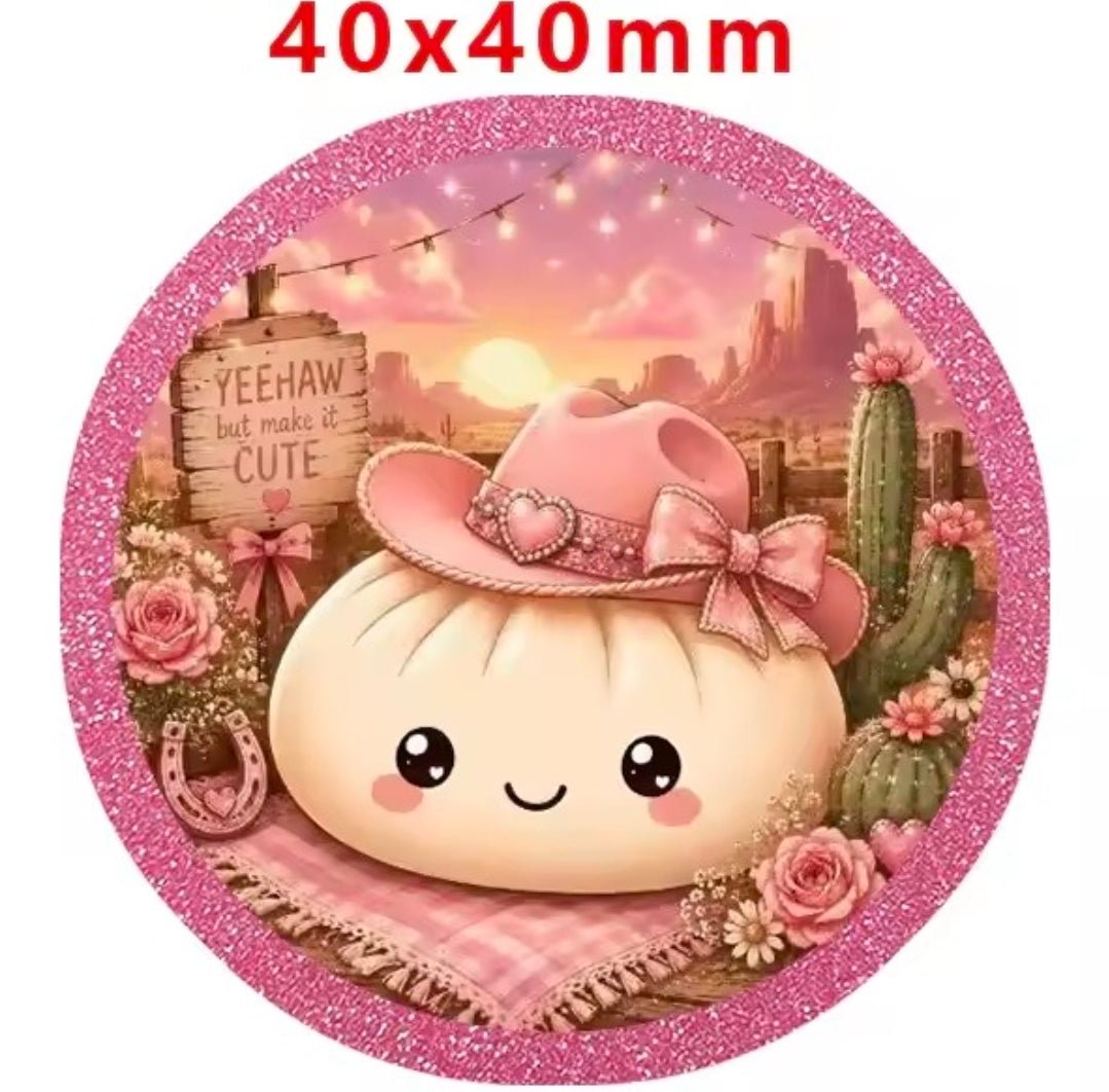 Glitter Acrylic Flatback- Acrylic Planer Resin Charm Dumplings