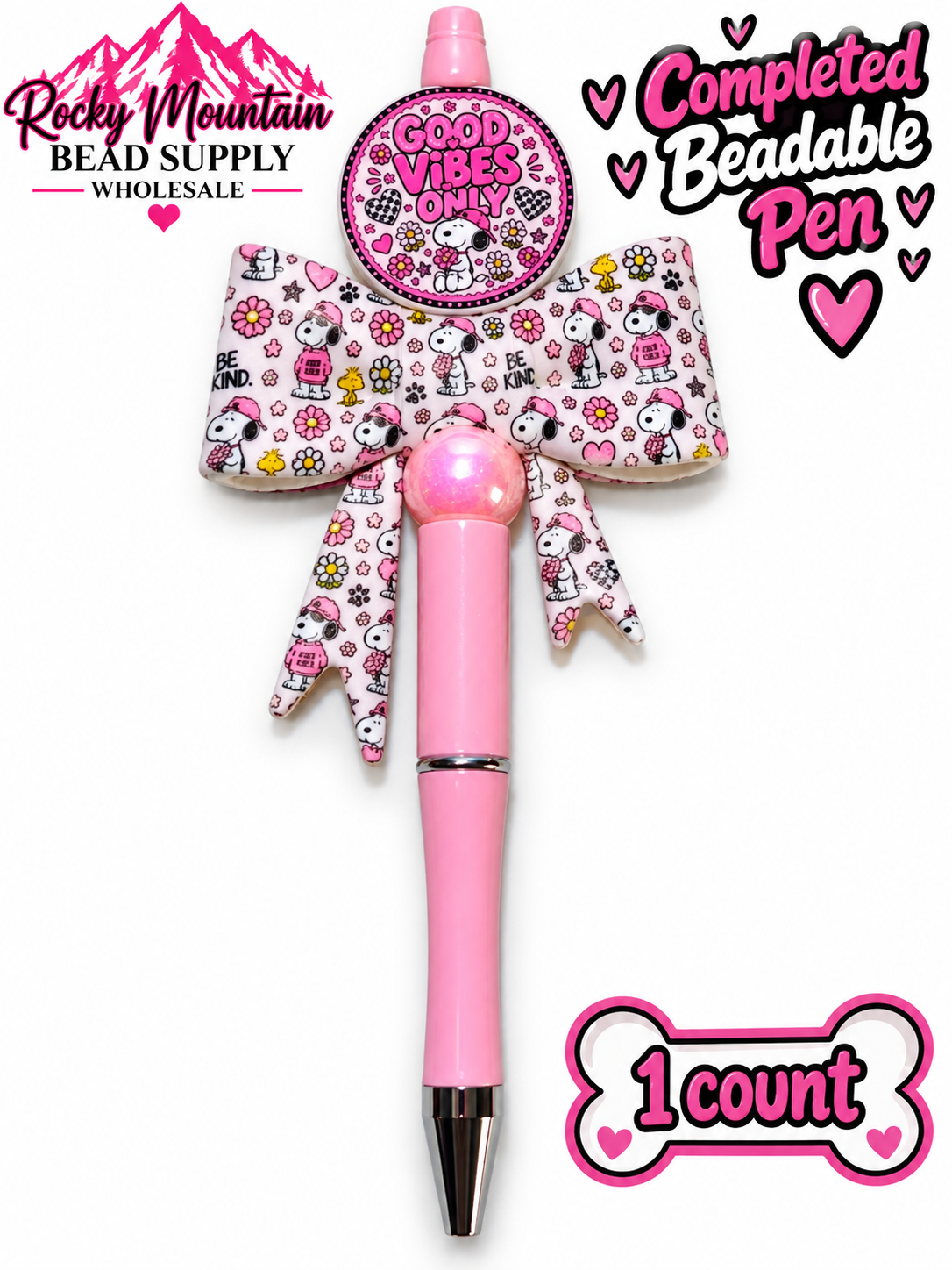 New 1 Count Completed Beadable Pen Exclusive Design Snoopy Wholesale