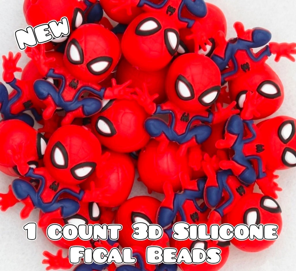 New 1 Count Focal Bead Spiderman 3D