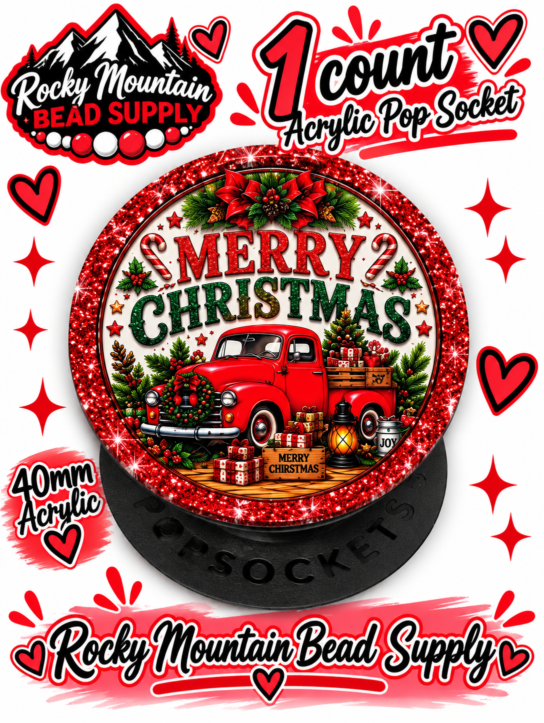 New 1 Count Completed Exclusive Design Wholesale Acrylic Flatback Phone Pop Socket