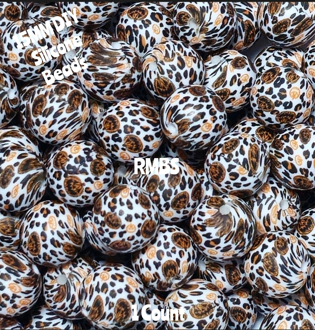New 1 Count 15mm Printed Beads Halloween Pumkins Beads Craft Supplies