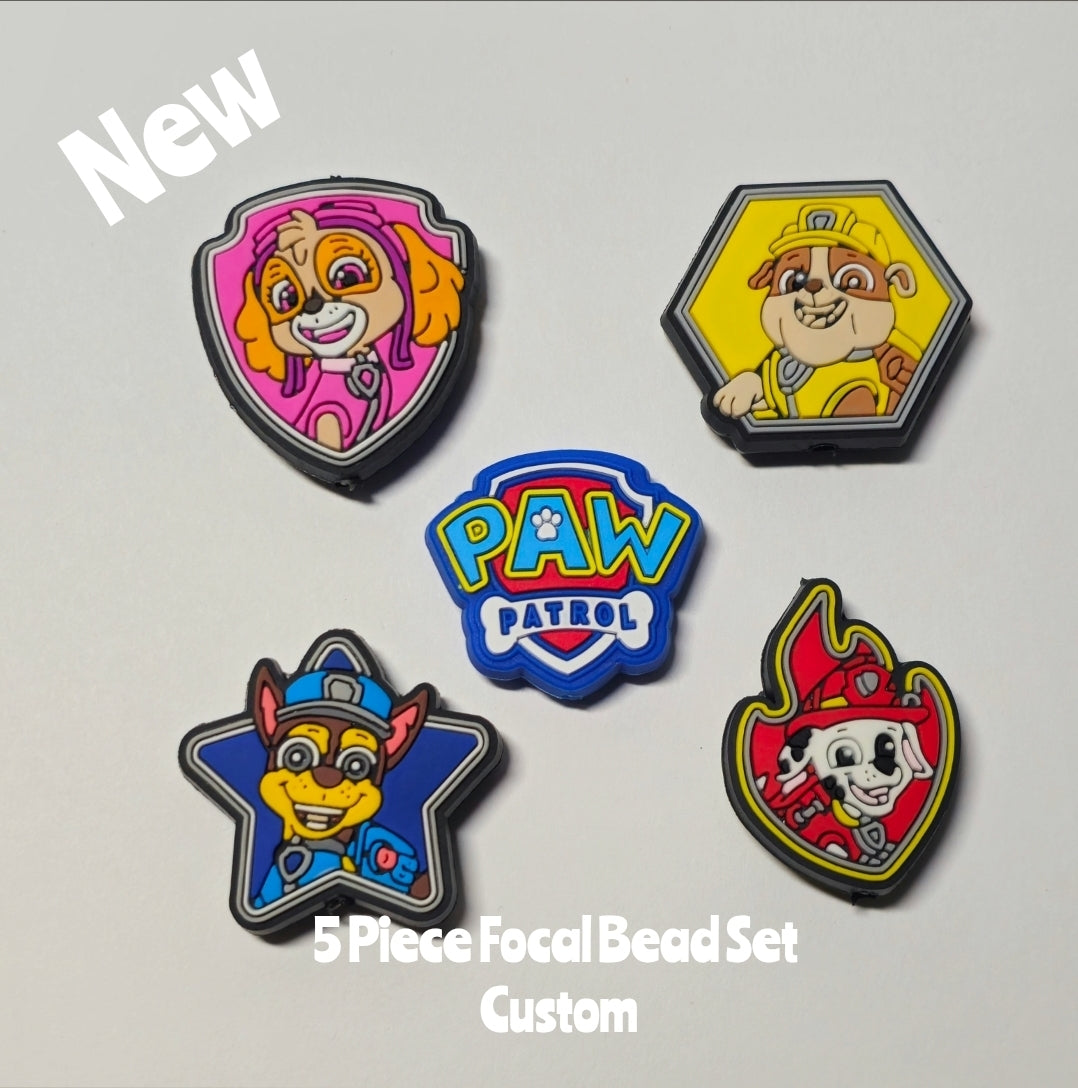 DIY Focal Bead 5 Count Craft Supplies Character Paw Patrol