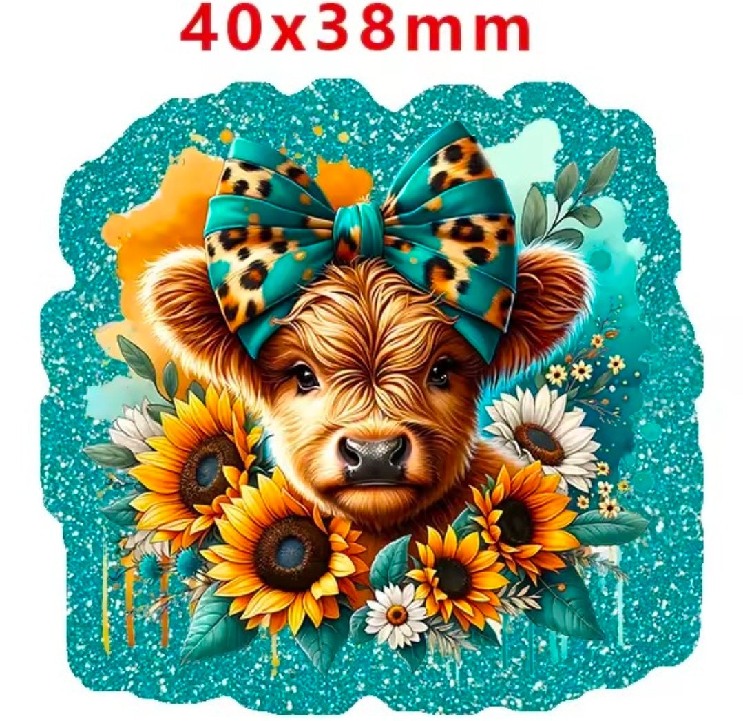 Glitter Acrylic Flatback- Acrylic Planer Resin Charm Animals