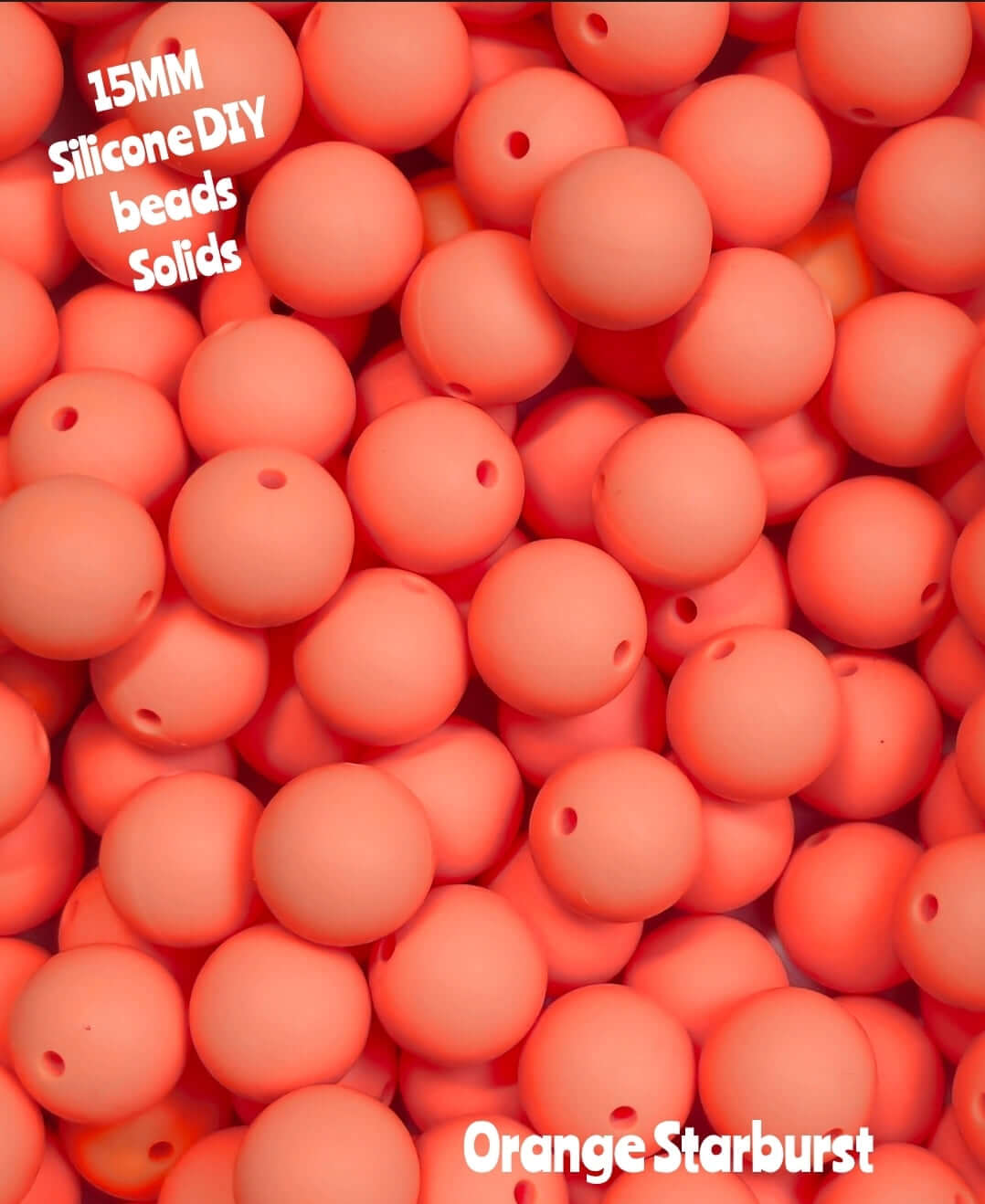 15mm DIY Silicona Sólidos 1 Unidad Naranja Starburst