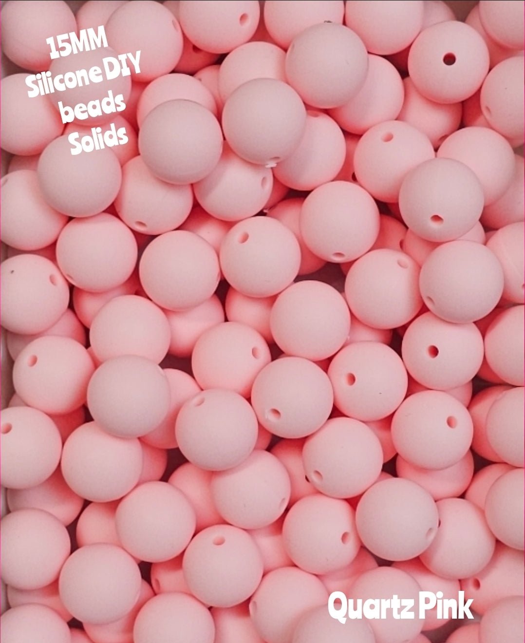 15mm DIY Silicone Solids 1 Count Quartz Pink