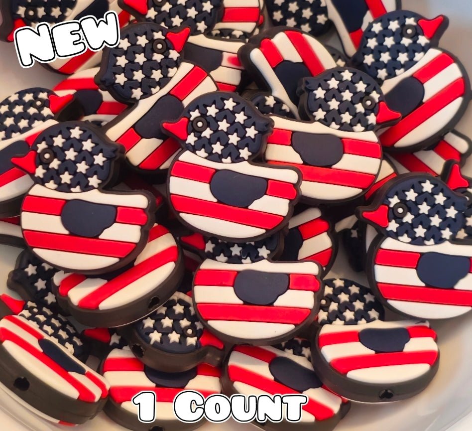 New 1 Count Focal Bead America Duck