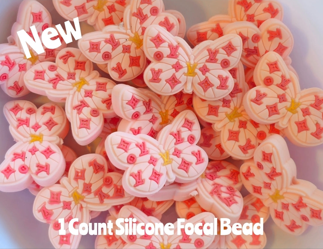 New Silicone Designer Luxury Butterfly Focal Beads 1 Count DIY Bead Supplies 3 Color Options