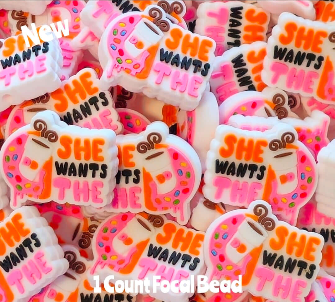 New 1 Count Dunkin Focal Bead