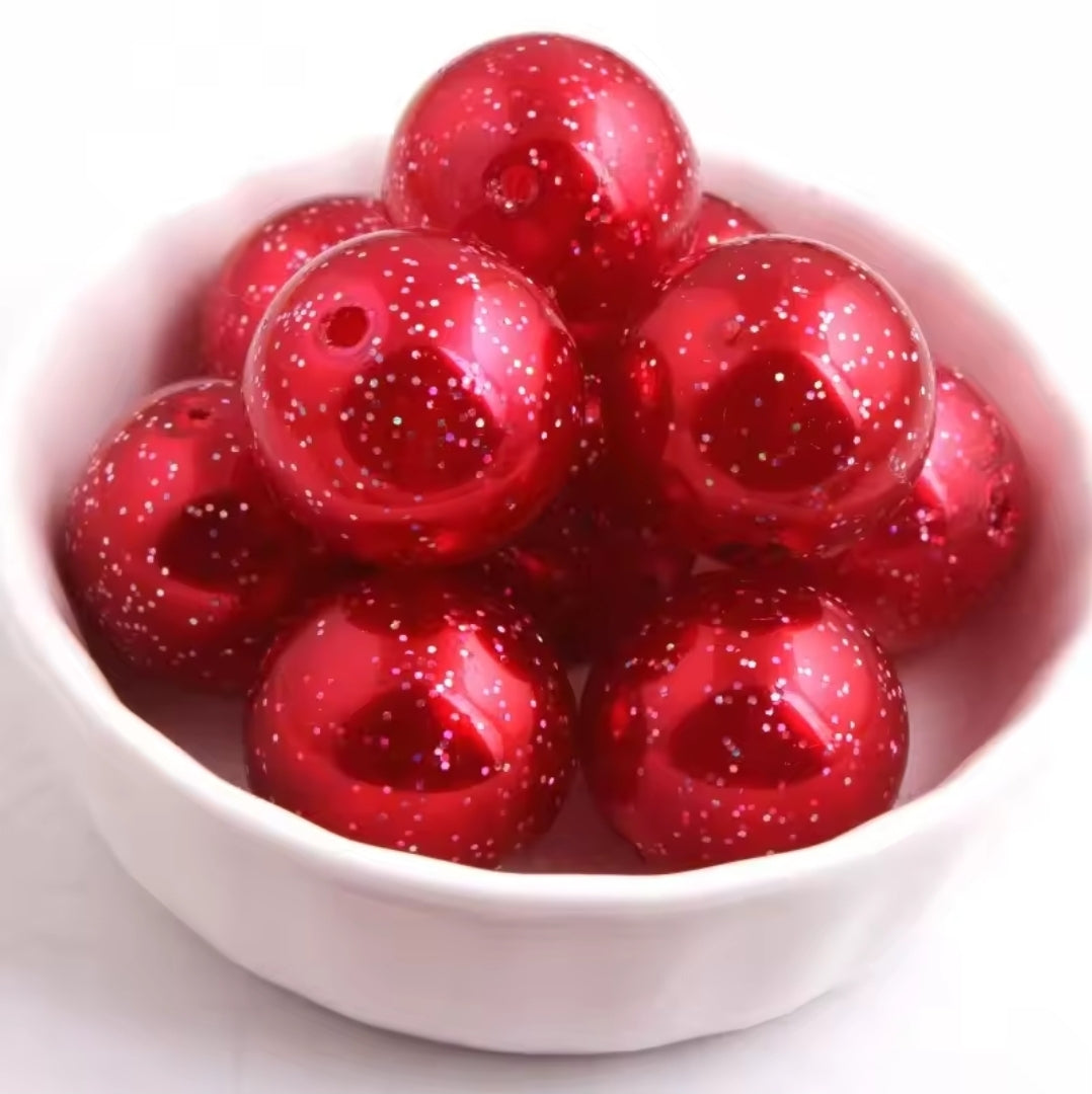 New Colors 1 Count GLITTER 20MM Acrylic Beads Craft Supplies