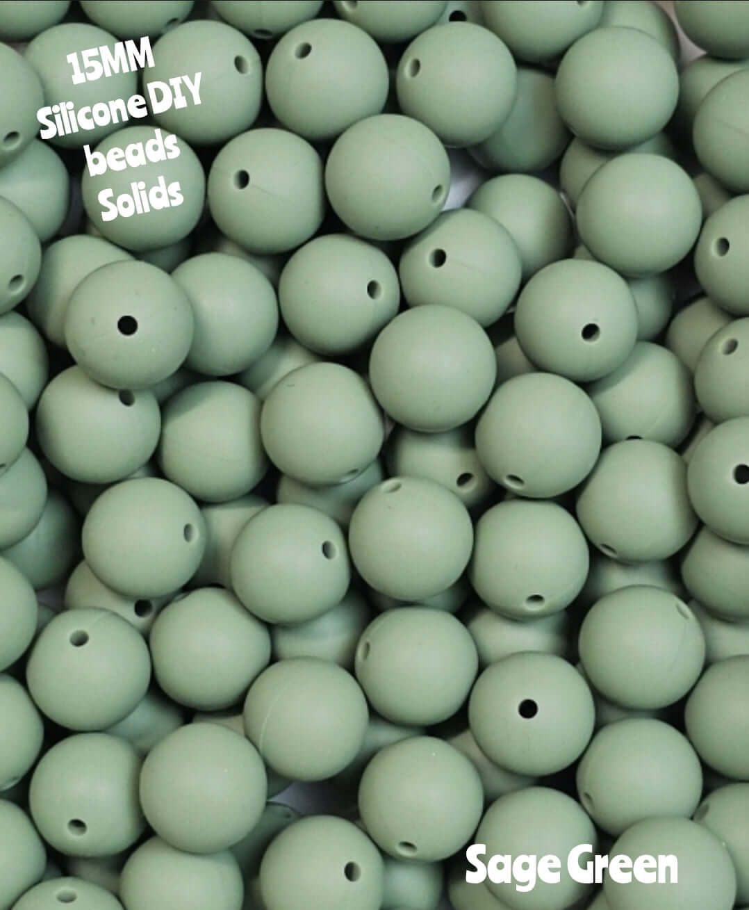 15mm DIY Silicone Solids 1 Count Sage Green