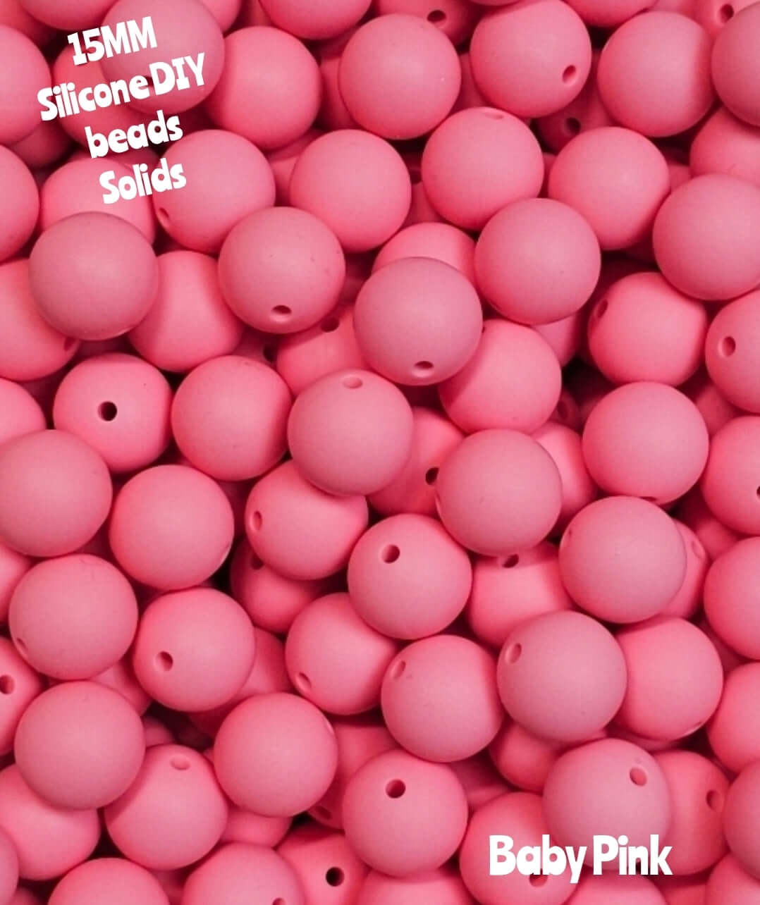 15mm DIY Silicone Solids 1 Count Baby Pink