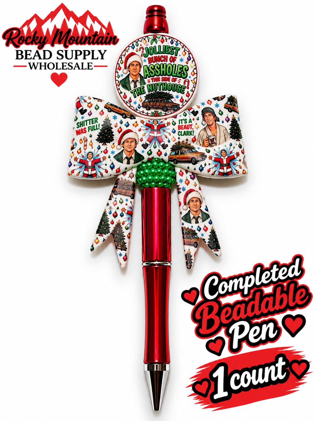 New 1 Count Completed Beadable Pen Exclusive Design Wholesale Clark