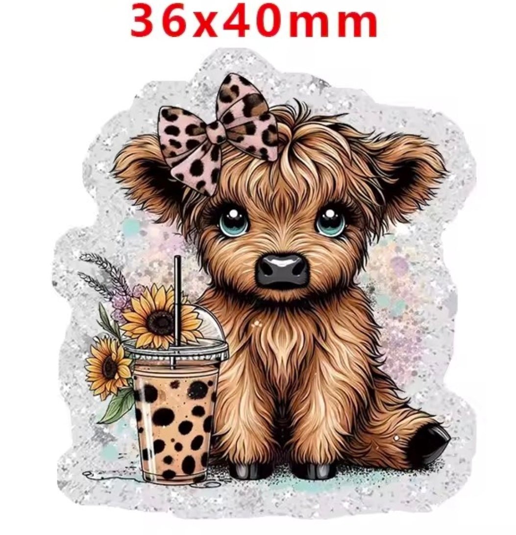 Glitter Acrylic Flatback- Acrylic Planer Resin Charm Animals