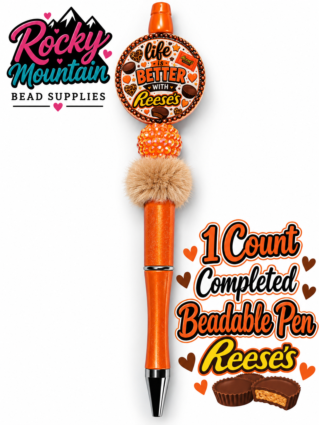 New 1 Count Completed Beadable Pen Exclusive Design Wholesale