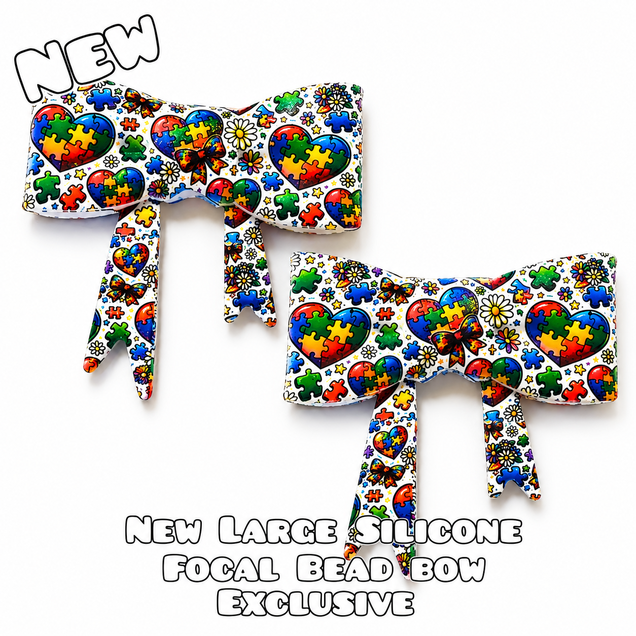 1 Count New Release Silicone Focal Bead Bow Exclusive