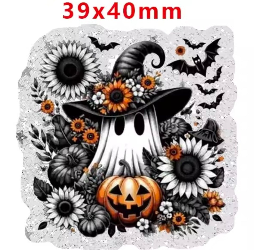 Glitter Acrylic Flatback- Acrylic Planer Resin Charm Halloween
