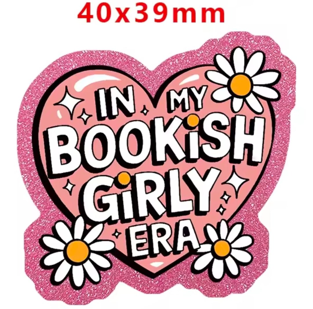Glitter Acrylic Flatback- Acrylic Planer Resin Charm- Books