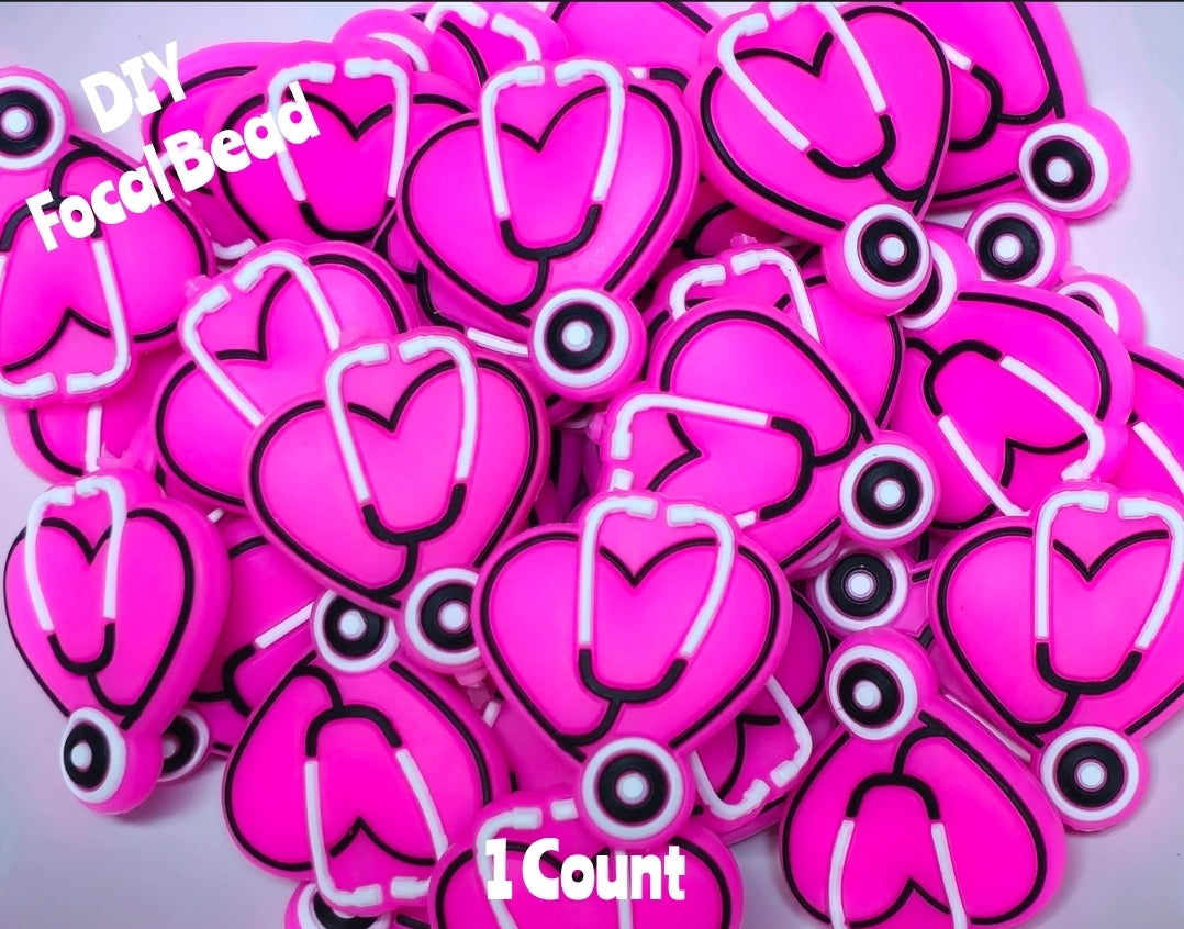 DIY Focal Bead 1 Count Craft Supplies Medical Sethoscope Hearts