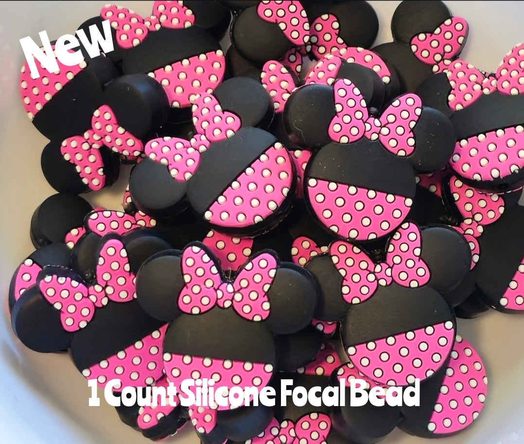 New Mouse Ears Focal Beads 1 Count DIY Bead Supplies 2 color options