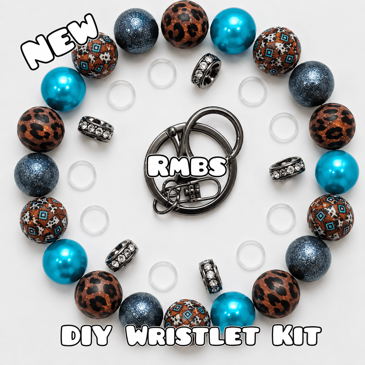 New 1 Count DIY Deluxe Beadable Wristlet Kit